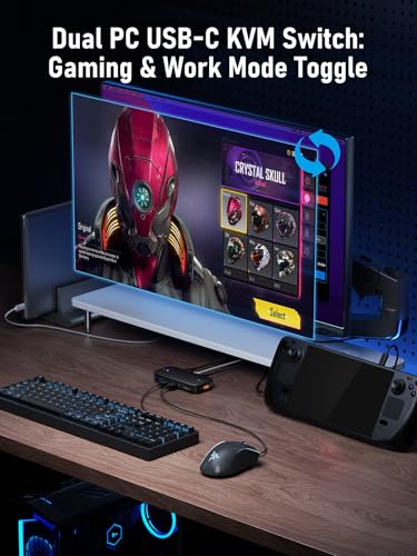 Image of Lemorele 4K60Hz Kvm Switch 1 Monitors 2 Computers | 4xUSB Data | 2-in-1 Multi-OS Compatible Hub for Laptops, Game Consoles (macOS /Windows /Linux /Android)