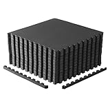CAP Barbell 1-Inch Interlocking EVA Foam Exercise Puzzle Mats - 2 Pack | 24' x 24' x 1' | T Pattern - Black
