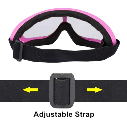 Image of LJDJ Motorcycle Goggles,2 Pack Dirt Bike ATV Motocross Riding Hiking Protective with 2 Pack Neck Breathable Bandana Mask (Light Pink + Rose Pink /Colorful)