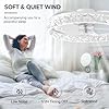 VOLISUN Ventilatore Da Soffitto Con Luce e Telecomando, 6 Velocità E Dimmabile, Lampadario Ventilatore Moderno, Ventilatore Da Soffitto LED Silenzioso Per Camera Da Letto E Soggiorno (Bianco, 50CM)
