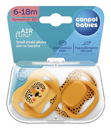 Canpol babies BabiesBoo - Chupete de silicona simétrica de 6-18 m con recipiente esterilizador para microondas, 2 unidades, color naranja Canpol babies BabiesBoo - Chupete de silicona simétrica de 6-18 m con recipiente esterilizador para microondas, 2 unidades, color naranja