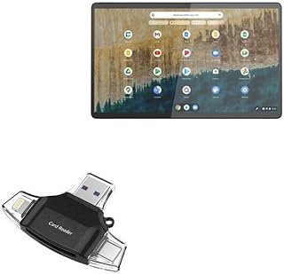 BoxWave Smart Gadget Compatible with Lenovo Chromebook Duet 5 (13 in - 82QS) - AllReader SD Card Reader, microSD Card Reader SD Compact USB - Jet Black