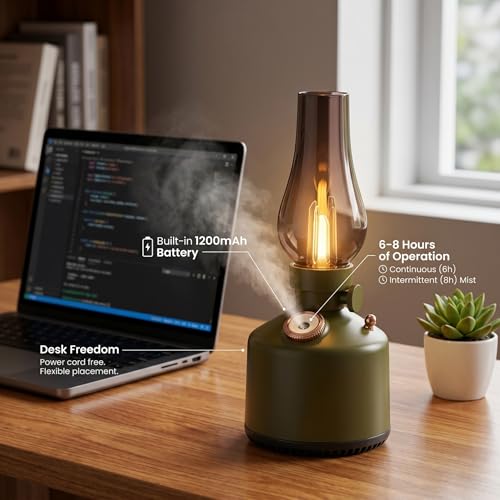 Humidificador con lámpara de aceite retro para crear un ambiente relajante en tu salón 7