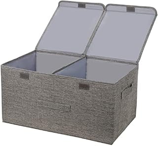 Storage Boxes Collapsible Fabric Large Gray Cube Storage Box with Lid Organizer for Toys Clothing Home Office or More