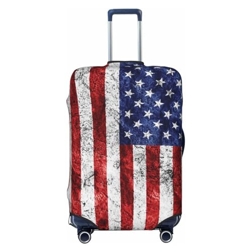 American Flag Independence Fourth Of July Print Suitcase Cover Luggage Protector Washable Elastic Fashionable Travel Gear Cover