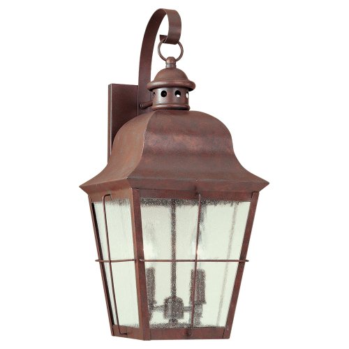 Sea Gull Lighting 8463-44 Chatham Outdoor Wall Lantern Outside Fixture, Two - Light, Weathered Copper