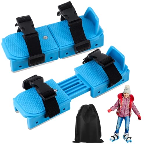 VioraWhite Toddler Ice Skates Adjustable Kids Ice Skates with Strap, Blue