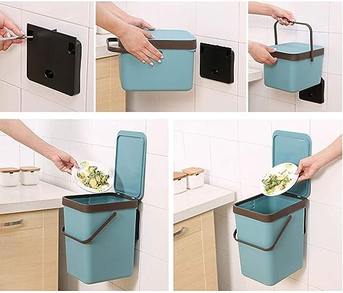 Contenedor de reciclaje portátil con asa para evitar olores y suciedad en el jardín 3