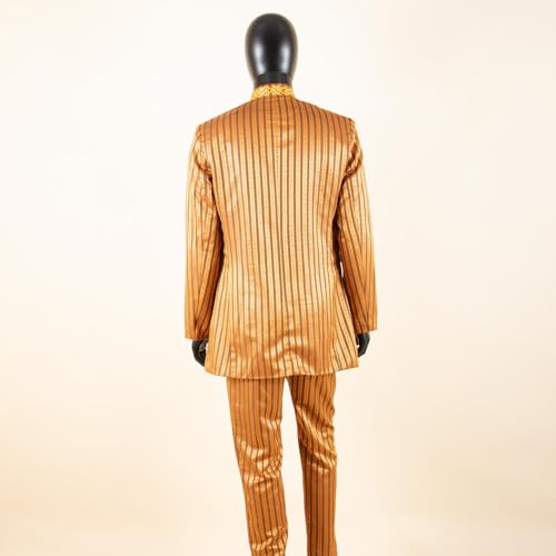 African Suits for Men Slim Fit Double Breasted Embroidery Blazer and Pants Set Business Dress Suit4