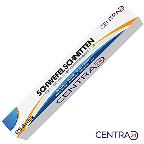 Centra24 Premium Schwefelschnitten, 25 Stück, nicht tropfend, Schwefelstangen zum Ausschwefeln von Holzfässern, Einmachgläsern, Flaschen etc. mit Befestigungsloch, Schwefelstreifen – Bild 6