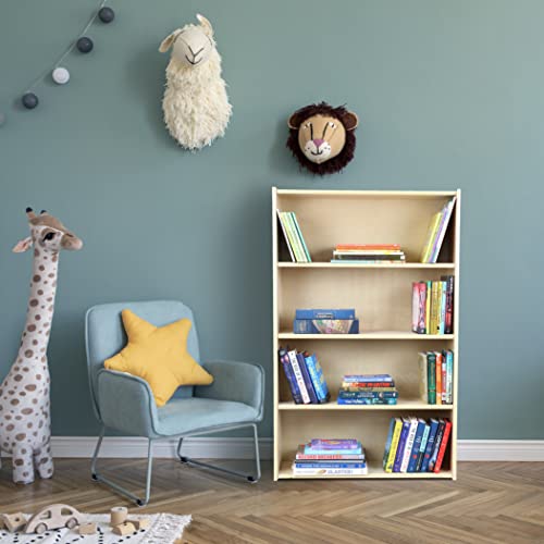 Rri Goods 4-Shelf Bookcase, Bookshelf Organizer For Kids, Montessori Kids Furniture For Home, Classroom, Office In Natural Finish #TOP1