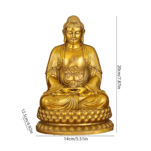 Statue Bouddha laiton objet décoration zen maison salon et bureau