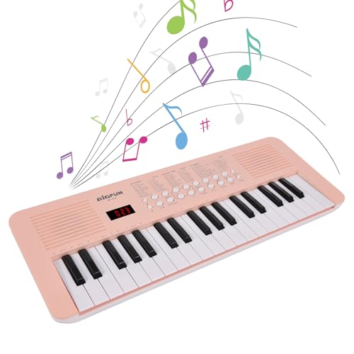 YIWEOG 37 Key Electronic Keyboard Piano 200 Tones 200 Rhythms 35 Demos Musical Instrument with Microphone Dual Power Mode Portable Music Piano Keyboard Gift for Beginners Keyboards Piano