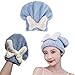 DeaHea 2 Pack Hair Drying Caps Microfiber Hair Towel Wrap Super Absorbent Quick Dry Turban Wet Head Towel Wraps for Bathing Bath Girls Women Swim Beauty Shower All Hairs Types and Lengths