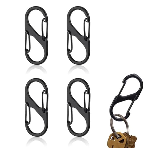 Image of Dual Hook S Carabiners,Dual Spring Mini S Carabiner Zipper Clip Theft Deterrent for Luggage Suitcase Camping Key Chain Backpack Zipper Clip Anti-Theft(4pcs,40mm)