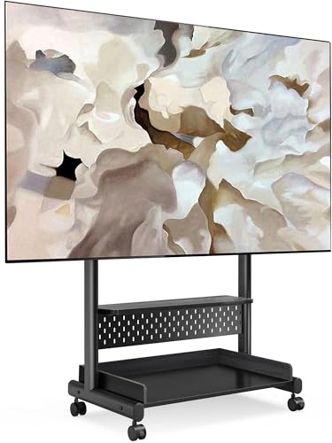 FITUEYES テレビスタンド Kシリーズ テレビ台 マウント付き 40～85インチテレビ対応 耐荷重60kg 有孔ボード付き 高さ調節可能 大容量収納 安定性よい 木製 取付ビデオ付き ブラック K-A207214WB