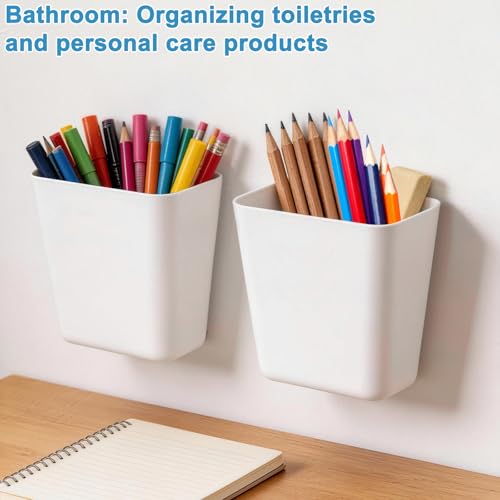 Lot de 6 Boîtes de Rangement Murales Autocollantes – Organiseur pour Porte de Placard de Cuisine, Tablette, Coiffeuse, Armoire, Salle de Bain, Réfrigérateur – Petit Rangement pour Petits Objets – vue 7