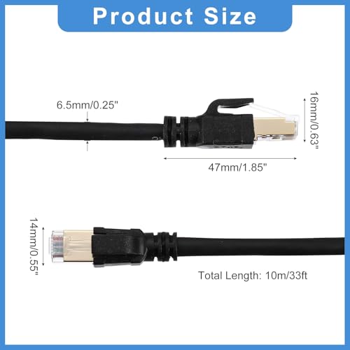 Cable Ethernet Cat 8 de 10 m con conector RJ45 dorado miniatura 2