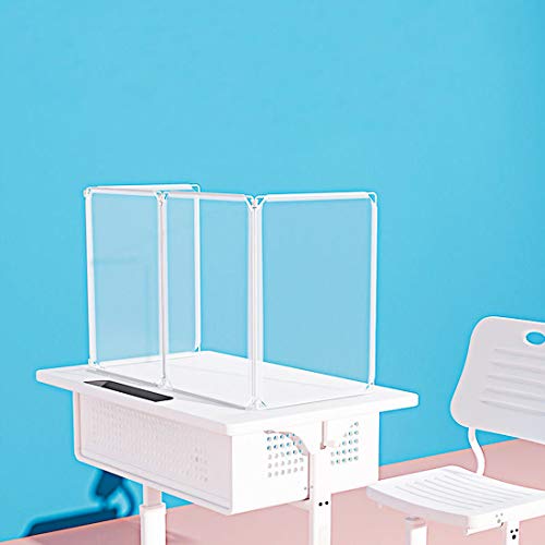 Odetina Plastic Barrier Desk Shields Translucent Room Divider Sneeze Guard Portable Shield for Classroom Dividers Partition (4PCS) - Thumbnail 3