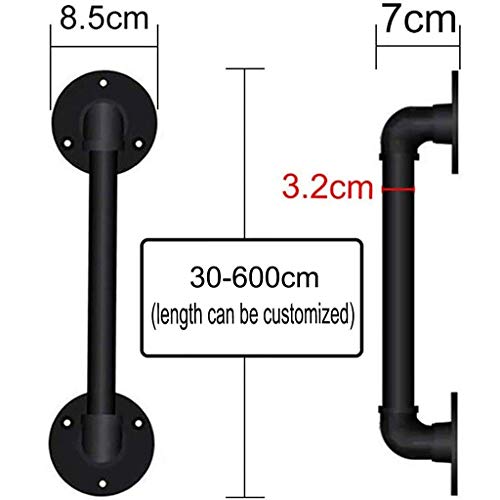 Kit main courante loft de 350 cm avec rampe d'escalier de style industriel - 3