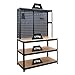Produktbild PROREGAL Profi Werkbank Giant Beast mit Lochwand HxBxT 180x120x60cm Fachlast 175kg inkl. Werkzeughalter Set Schwarz, Werkbankregal, Werkzeugbank, Arbeitstisch