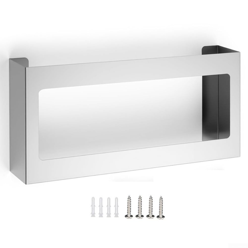 FACAIIO Support mural pour boîte à gants en acier inoxydable, distributeur à 4 compartiments, organisateur de gants, lingettes, serviettes, pour rangement robuste, hôpital, restaurant, toilettes
