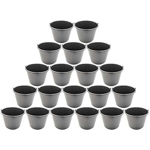 20x Baueimer DEWEPRO® - Mörteleimer - Putzeimer - extra stabil mit Henkel und Skalierung - 20l, 20 Liter