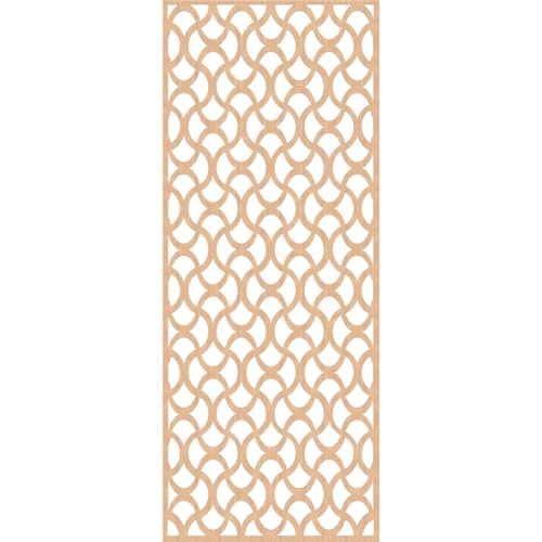 Image of 37 3 /8 inch W x 94 3 /8 inch H x 1 /4 inch T Resort Decorative Fretwork Wood Wall Panels, Hickory
