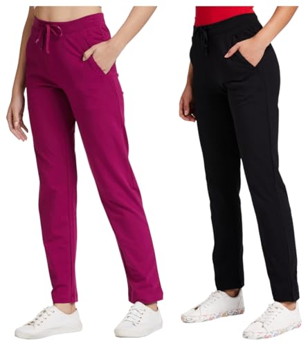 Image of Van Heusen Women's Athleisure 55303 Athletic High Rise Lounge Pants with Pockets Pack of 2, Medium, Black
