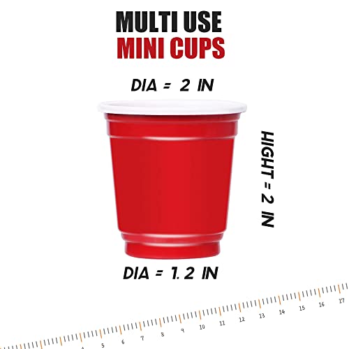 Zcaukya Mini Disposable Shot Cups, 2Oz 120 Count Red Plastic Cups, Small Disposable 2Oz Party Cups, Red #TOP1