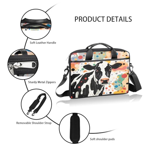 Bolsa para portátil Colorful Spotted Cow 15 pulgadas miniatura 4