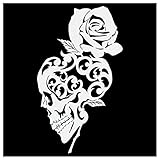 ➕ DIE TOTENKOPF UND ROSE SCHABLONE IST FÜR STIFTE, SPRAYS, TINTE, KREIDE, AIRBRUSHFARBE & Mehr geeignet