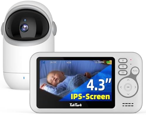 TakTark Babá Eletrônica Câmera, 4.3" Monitores de Câmara de Vídeo...