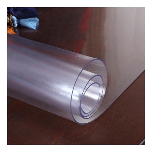 LAVOUP Table Protecter 60 x 120 cm, 1.5mm Frosted PVC Wipeable Table Cover Cloth Waterproof For Home Kitchen 23.6 X 47.2 Inch (Transparent-Frosted, 60 x 120 cm)