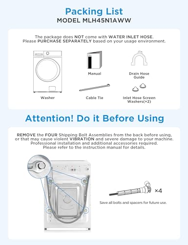 Midea WHITE Mlh45N1Aww Front Load Washer thumb #1