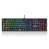 Teclado Mecânico Gamer Redragon Sindri Rainbow USB Switch Marrom