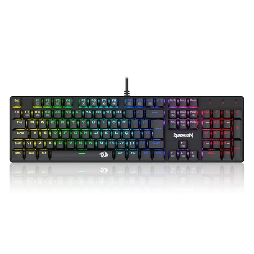 Teclado Mecânico Gamer Redragon Sindri Rainbow USB Switch Marrom