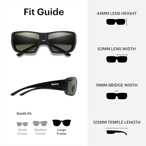 Image of SMITH Guide's Choice Fishing Sunglasses with ChromaPop Polarized Lenses & Large Frame - Performance Eyewear for Water Sports