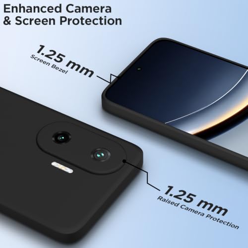 Image of Outlouders Back Cover for Poco F7 5G | Camera Protection | Durable Soft Matte Silicone Bumper Case (Black)