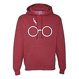 Wizard White Glasses Scar Unisex Fashion Mens Hoodies, Vintage Heather Red, 2XL