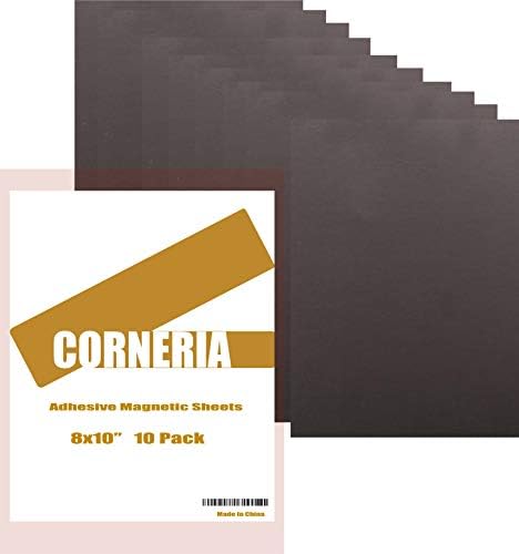 Corneria 10 Pack 8X10" Flexible Adhesive Magnetic Sheets 20mil Magnets Sticker Roll Printable Magnet Paper