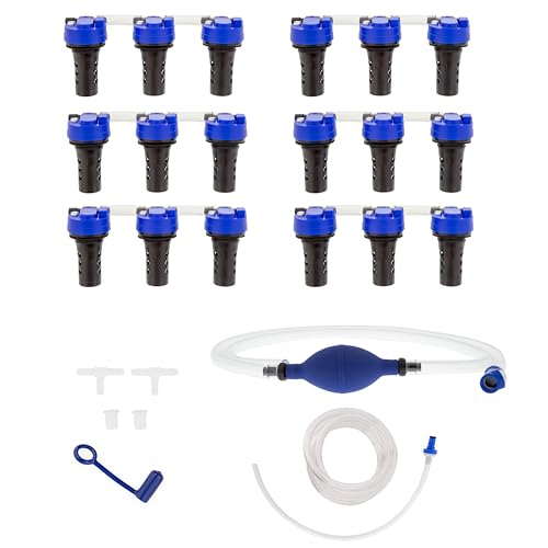 Battery Watering System for 6V Flooded Lead Acid Batteries (6-Battery Kit) Includes Manual Hand Pump Single Point Watering System for Golf Carts & RVs