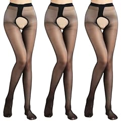 3 Pairs of Black Crotch Opening