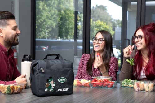 Image of PICNIC TIME NFL Mickey Mouse On The Go Lunch Bag - Soft Cooler Lunch Box - Insulated Lunch Bag, (Black)