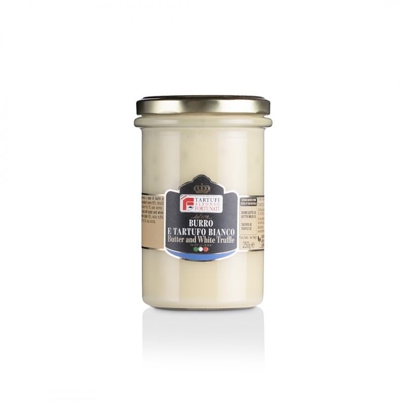 Mantequilla con trufa blanca en frasco esterilizado de 250 gramos