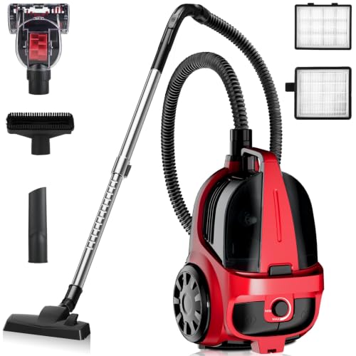 EDLOENS 1600W Bagless Canister Vacuum, 4L