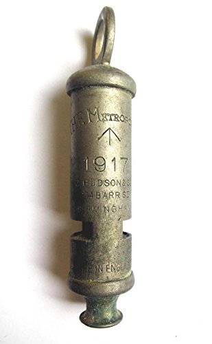 Ww1 Whistle 1915 J Hudson & Co Trench Army Rfc Raf Wwi Metropolitan Aged Nickel #TOP6