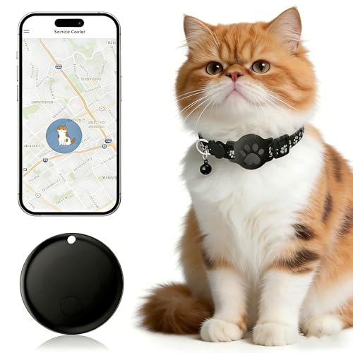 Pet Tracker,GPS Collar for Cats (iOS Only) Smart tag,Waterproof Compatible with Apple Find My,No...