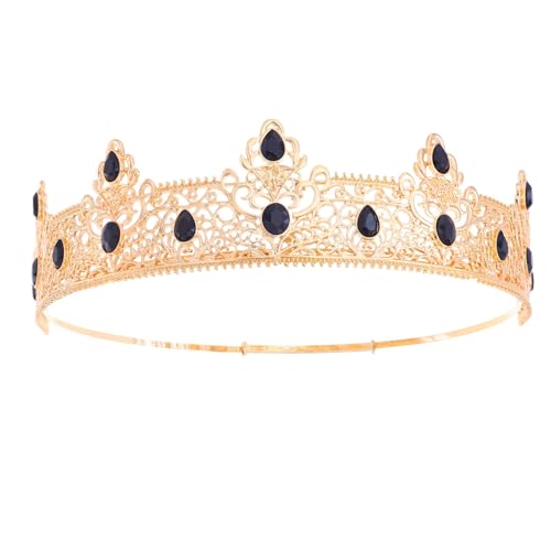 Gold King Crown for Men Decoration for Birthday Prom Party Costume Wedding Halloween Fathers Day Gift for Men Father Husband Friend