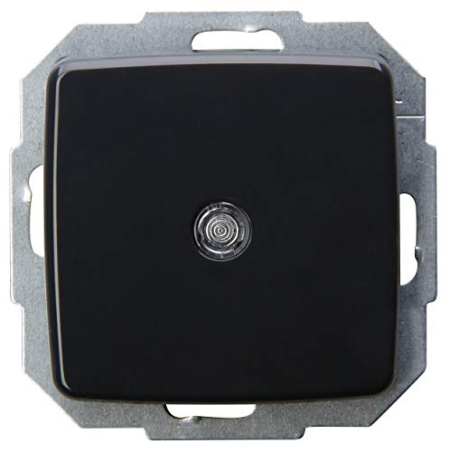 Kopp Universalschalter (Aus-/Wechselschalter), beleuchtet (mit Linse und eingesetzter Glimmlampe), 10AX, 250V~, Rivo anthrazit, 585650085